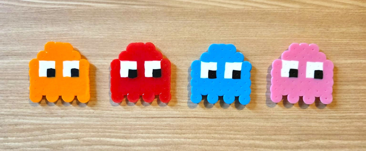 Pac Man and Ghost Perler Sprites