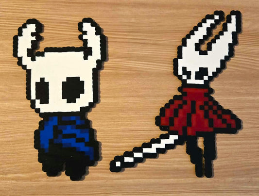 Hollow Knight and Silk Song Perler Sprites