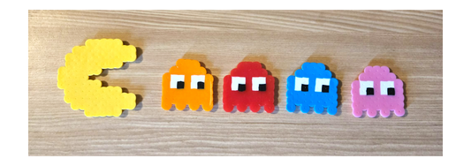 Pac Man and Ghost Perler Sprites